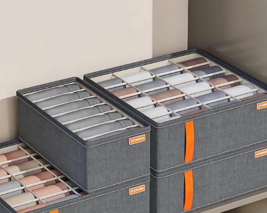 Tekstylny organizer na bieliznę – materiał Oxford, szary