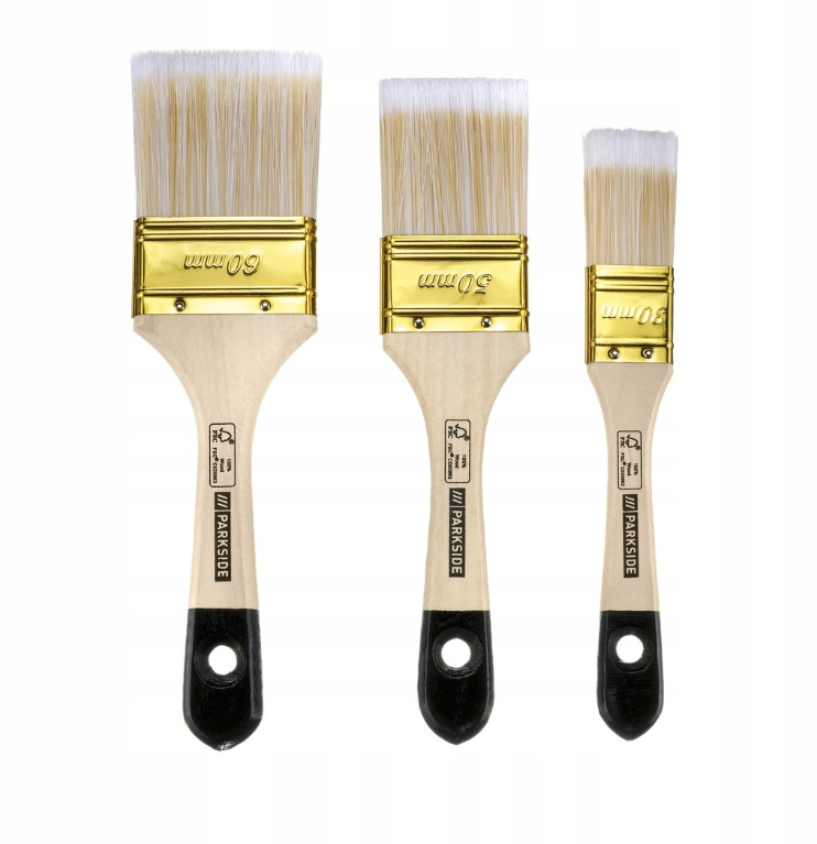 Zestaw Pędzli Płaskich PARKSIDE 3 szt do Farb Akrylowych