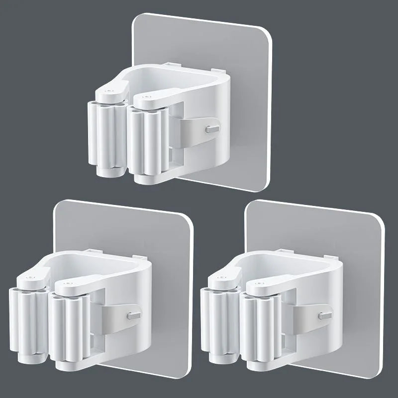 Samoprzylepny uchwyt na mop/miotłę – bez wiercenia, montaż na ścianie