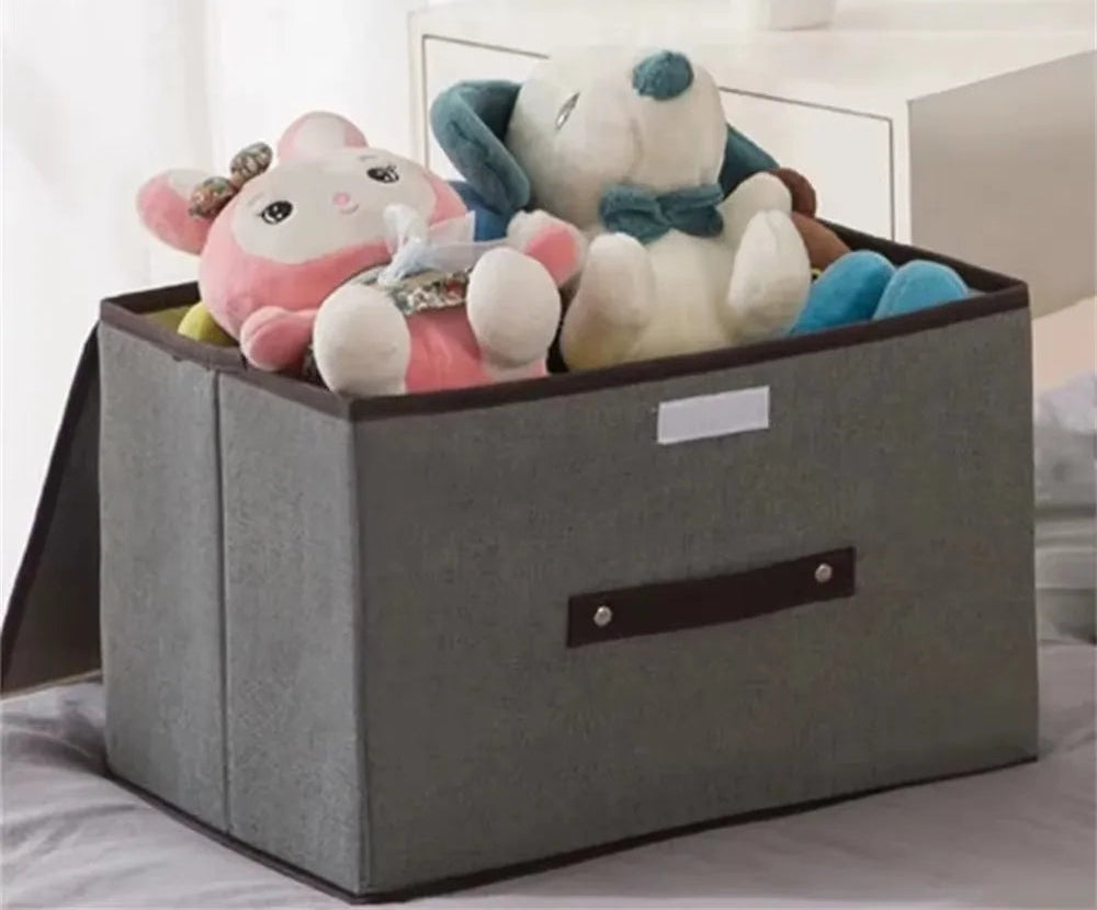 Pojemnik materiałowy z pokrywą – 2 rozmiary, 3 kolory | Składany, wielokrotnego użytku