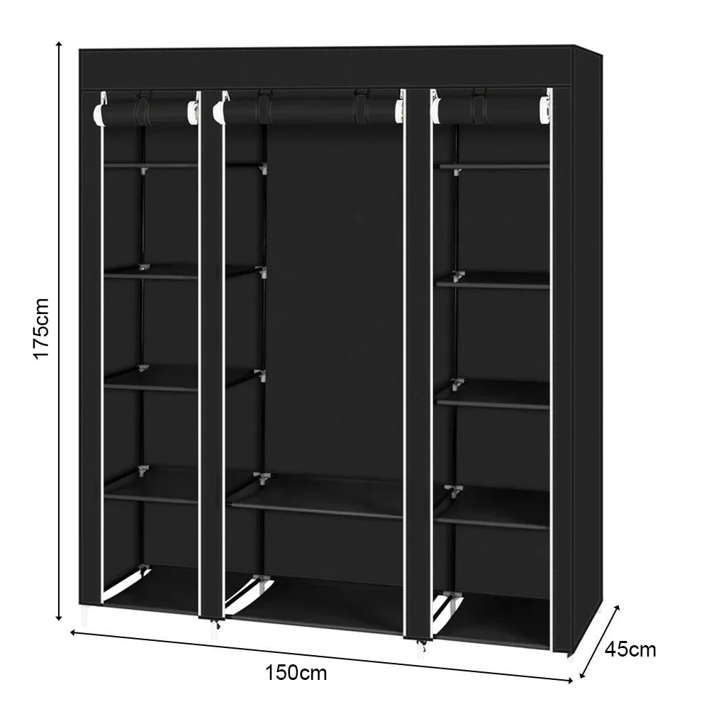 Szafa tekstylna z zamkiem – organizer na ubrania 150×45×175 cm