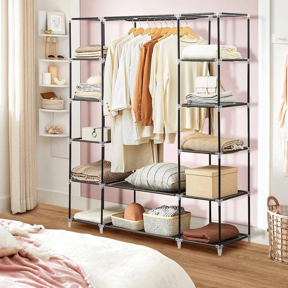 Szafa tekstylna z zamkiem – organizer na ubrania 150×45×175 cm
