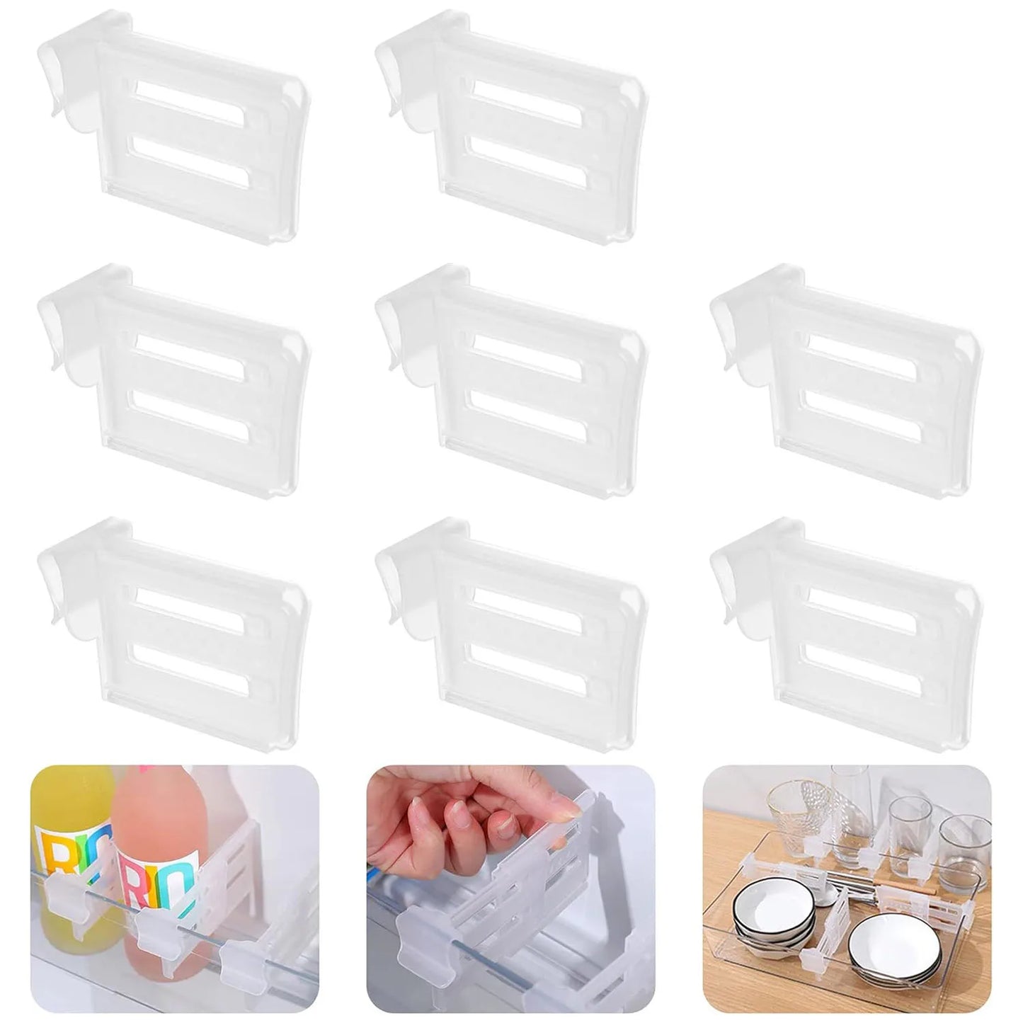 Regulowane separatory do lodówki – klipsy organizer na półki i drzwi