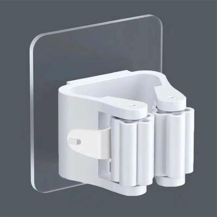 Samoprzylepny uchwyt na mop/miotłę – bez wiercenia, montaż na ścianie