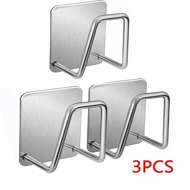 Uchwyt na gąbkę i nie tylko ze stali nierdzewnej — bez wiercenia