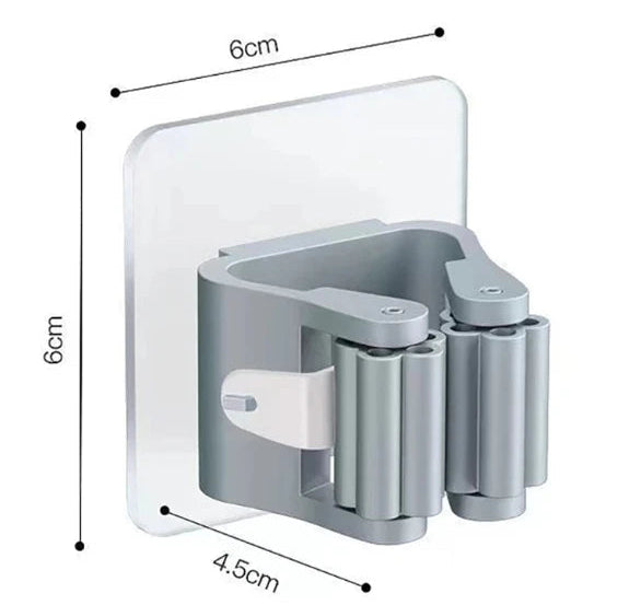 Samoprzylepny uchwyt na mop/miotłę – bez wiercenia, montaż na ścianie