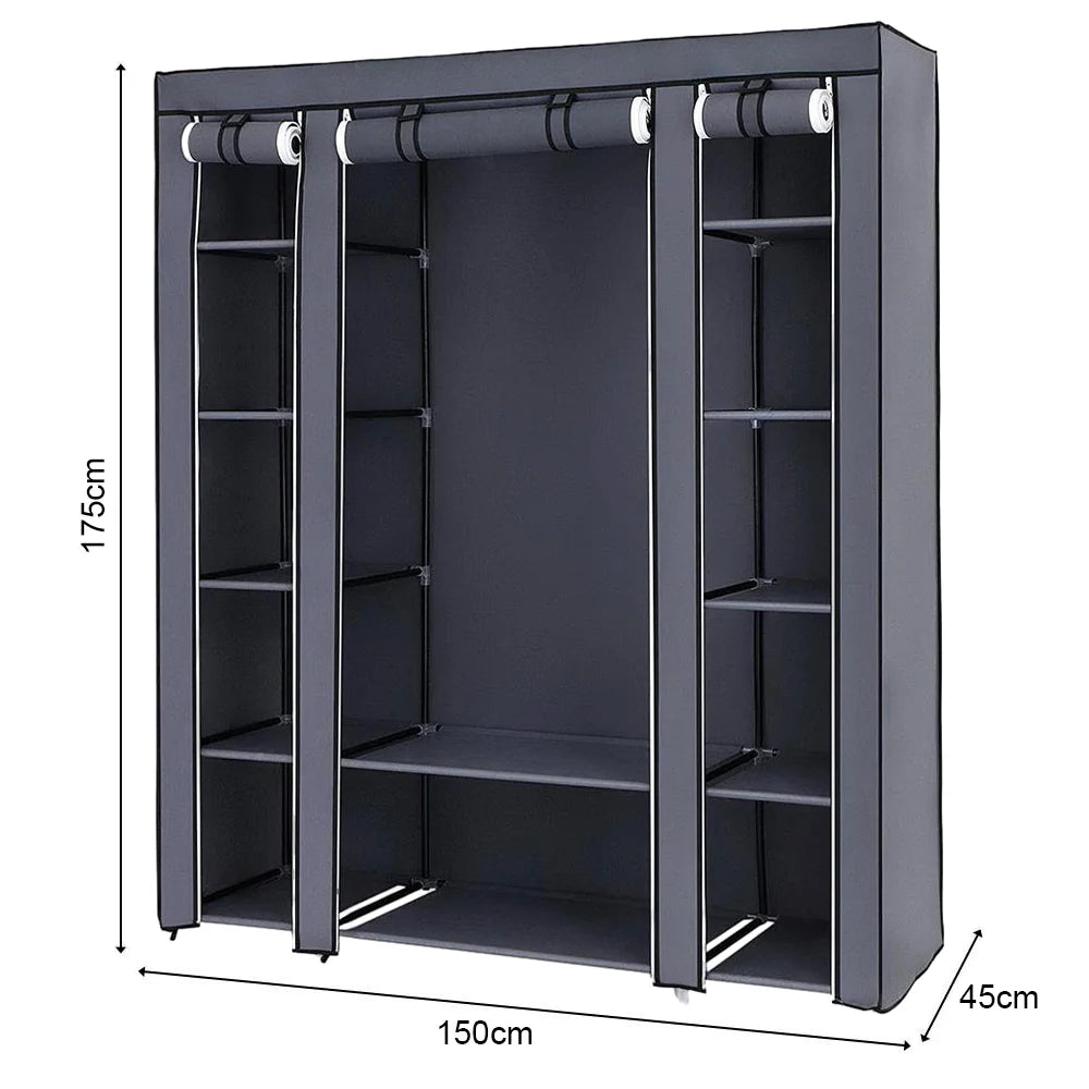 Szafa tekstylna z zamkiem – organizer na ubrania 150×45×175 cm