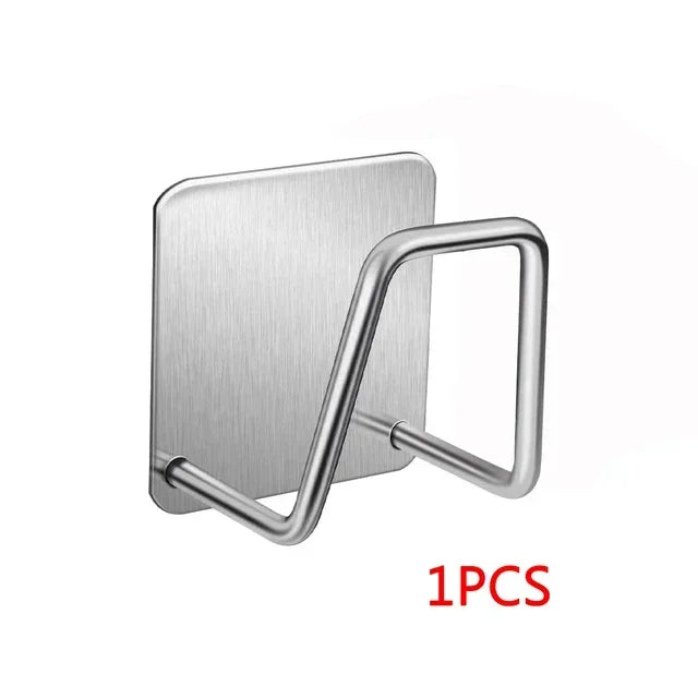 Uchwyt na gąbkę i nie tylko ze stali nierdzewnej — bez wiercenia