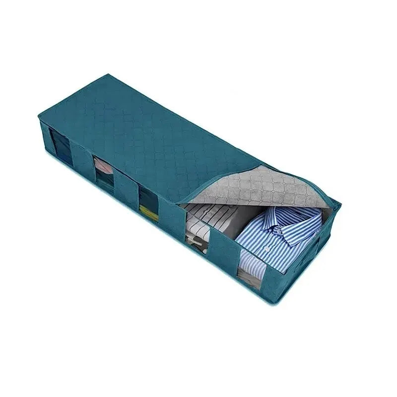 Duży organizer pod łóżko z przegrodami – składany, włókninowy (97×33×15 cm)