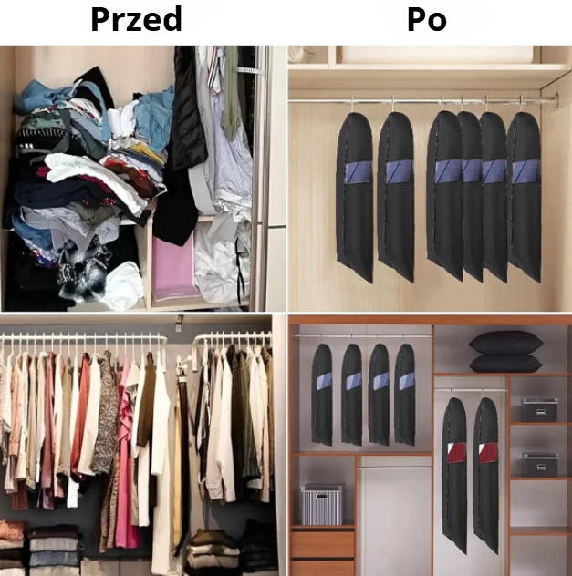 Pokrowiec na ubrania PEVA – oddychający, wodoodporny, z okienkiem podglądu