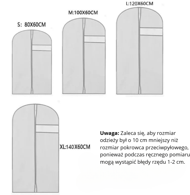 Pokrowiec na ubrania PEVA – oddychający, wodoodporny, z okienkiem podglądu