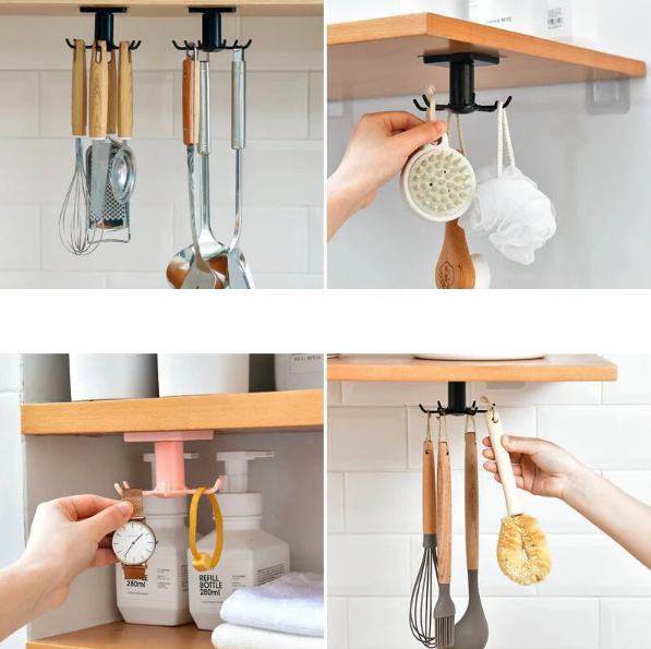 Obracany hak samoprzylepny 360° – organizer kuchenny i łazienkowy