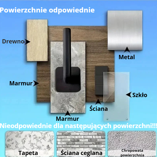 Uniwersalny uchwyt ścienny typu hook – organizer na drobiazgi, montaż bez wiercenia