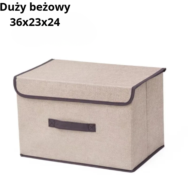 Pojemnik materiałowy z pokrywą – 2 rozmiary, 3 kolory | Składany, wielokrotnego użytku