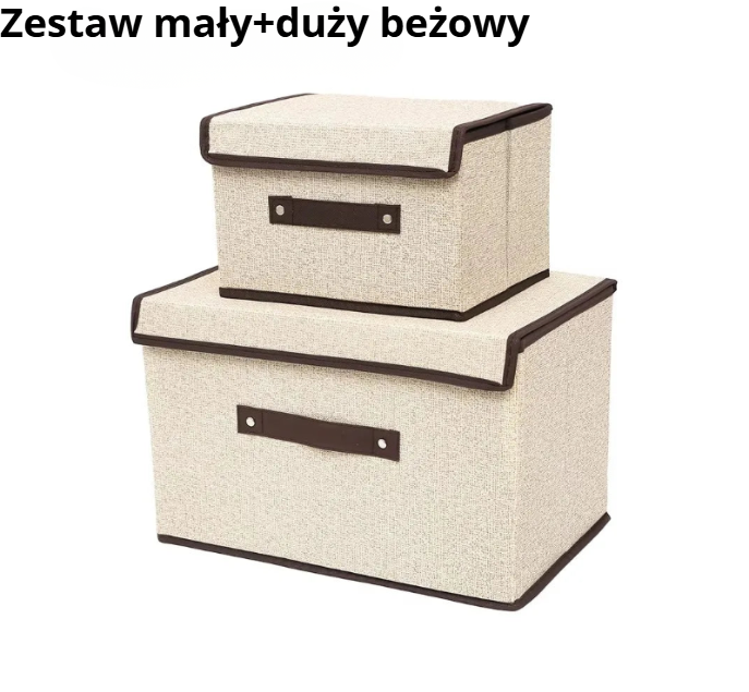 Pojemnik materiałowy z pokrywą – 2 rozmiary, 3 kolory | Składany, wielokrotnego użytku