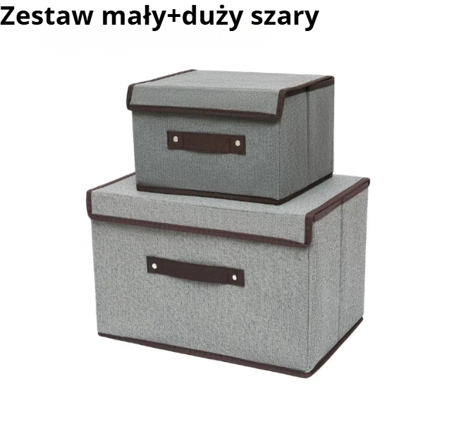 Pojemnik materiałowy z pokrywą – 2 rozmiary, 3 kolory | Składany, wielokrotnego użytku