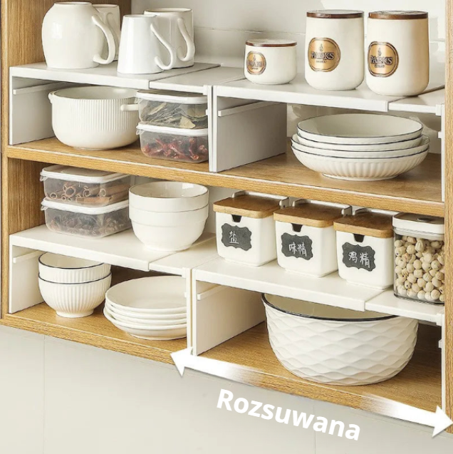 Regulowany organizer kuchenny – nowoczesny, przesuwany, minimalistyczny design