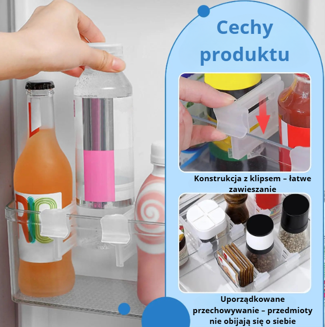 Regulowane separatory do lodówki – klipsy organizer na półki i drzwi