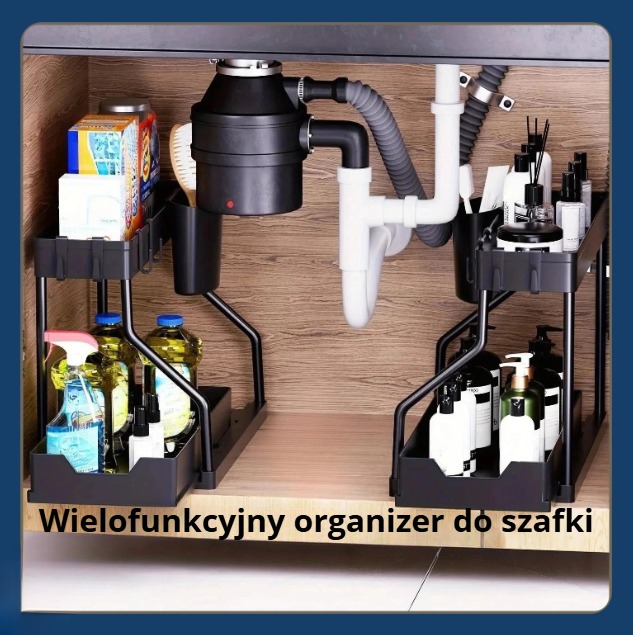 Wielopoziomowy organizer z wysuwanymi szufladami – wodoodporny regał do kuchni i łazienki